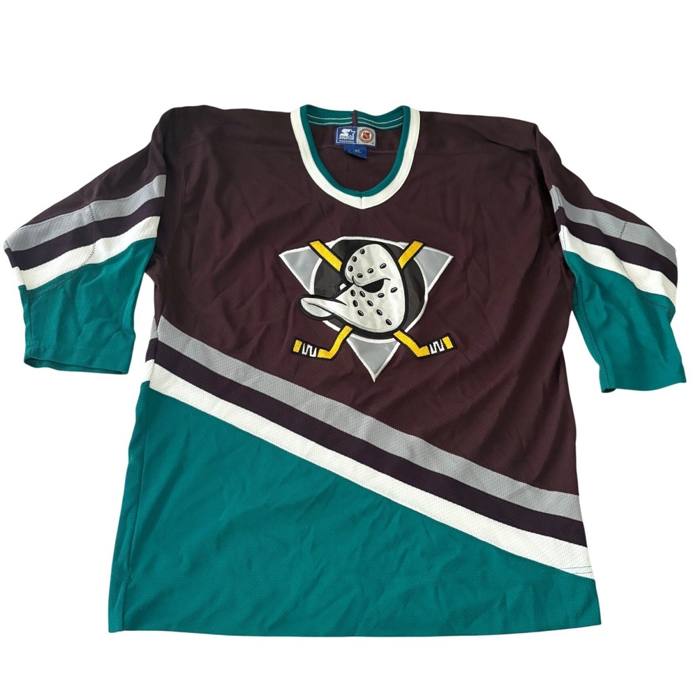 Vintage 90s Mighty Ducks NHL Jersey Starter Made in Korea Fits Adult Small M S